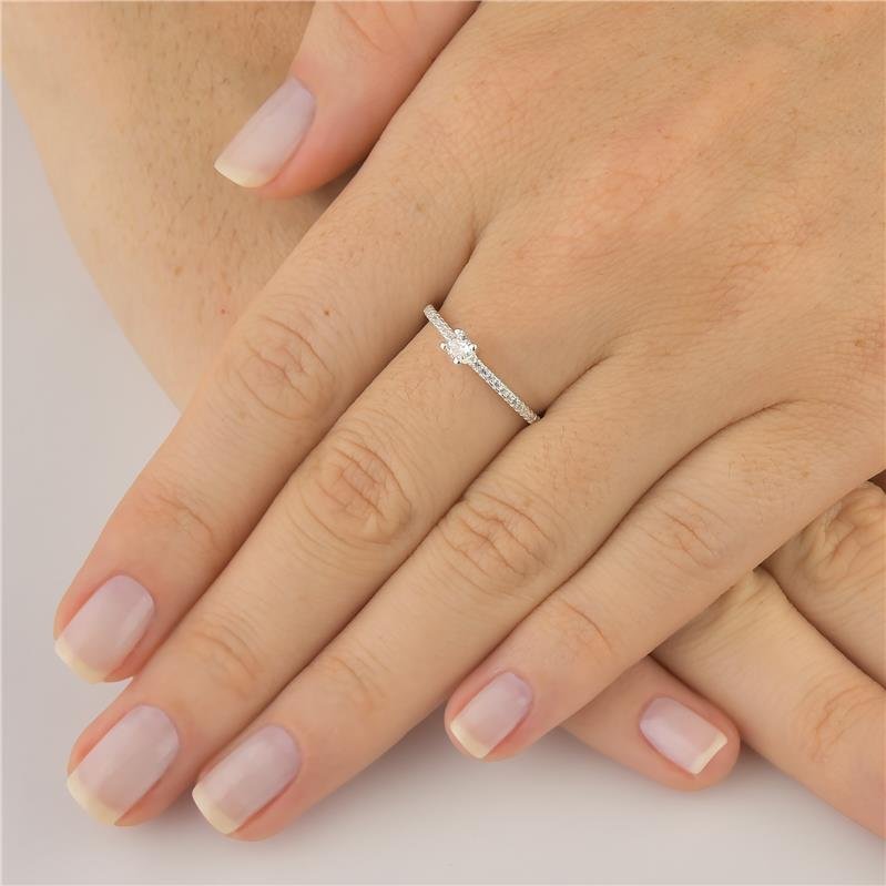 ANEL SOLITÁRIO MINI 3MM LATERAL CRAVEJADA