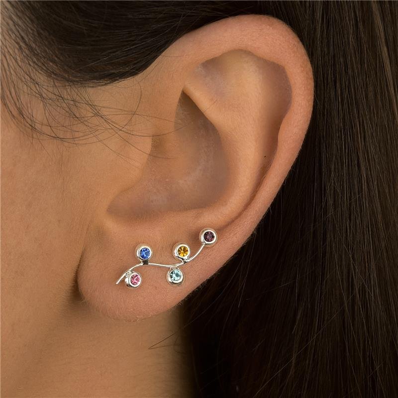 BRINCO EARCUFF ZIRCÔNIAS COLORS