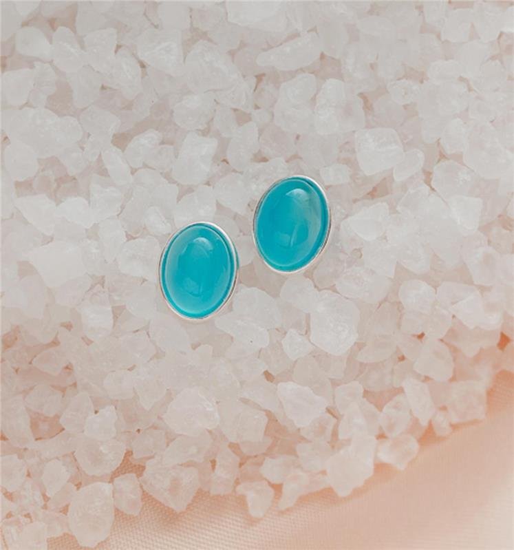 BRINCO OVAL PEDRA NATURAL