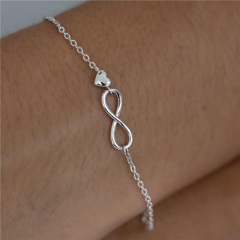 PULSEIRA INFINITO CORAÇÃO COM RÓDIO