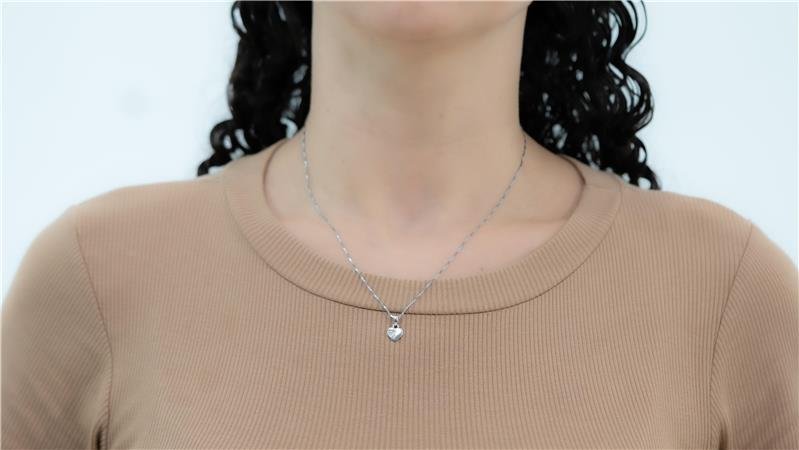 COLAR CORAÇÃO DUPLO COM RÓDIO