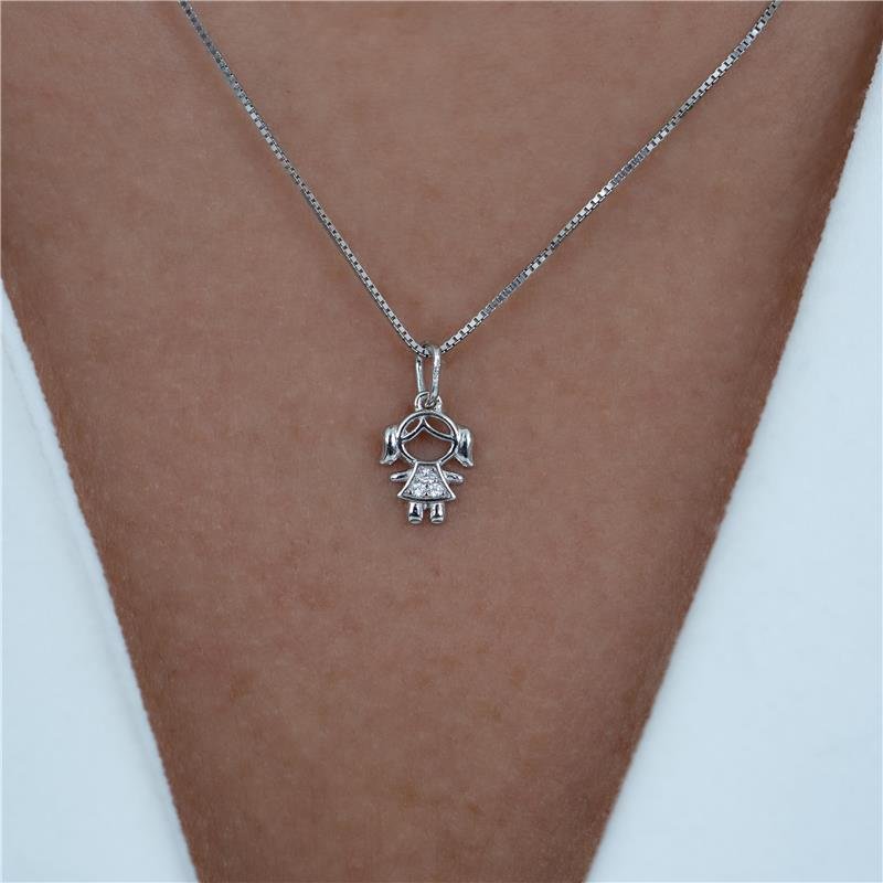 PINGENTE MENINA COM ZIRCÔNIAS
