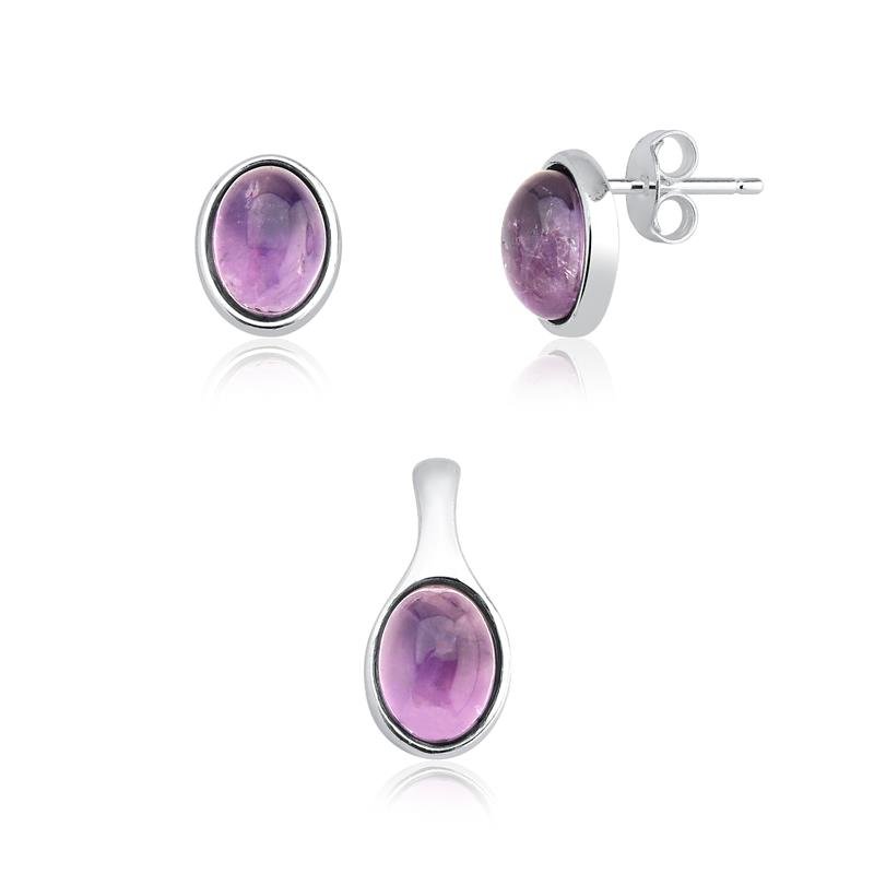 CONJUNTO OVAL PEDRA NATURAL