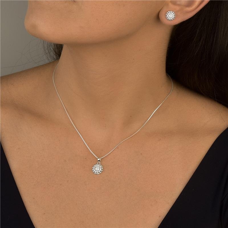 CONJUNTO FLOR MINI COM ZIRCÔNIAS