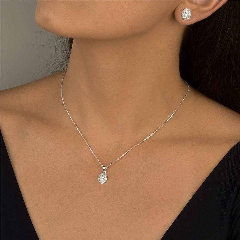 CONJUNTO OVAL PONTO DE LUZ BORDA CRAVEJADA