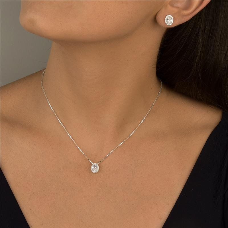 CONJUNTO OVAL PONTO DE LUZ BORDA CRAVEJADA